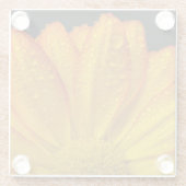 Sonnenblume mit Taubentropfen Glasuntersetzer (Rückseite)