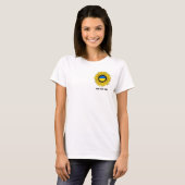 Sonnenblume mit ukrainischer Flagge. Eigener Text T-Shirt (Vorne ganz)