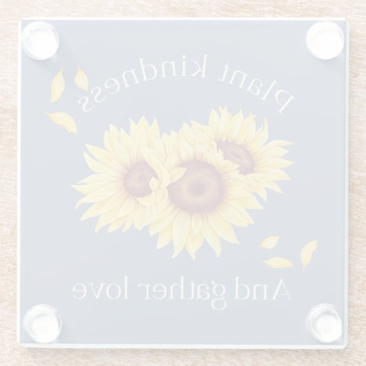 Sonnenblume mit Untersetzer (Rückseite)