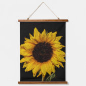 Sonnenblume mit Wassertropfen Tapisserien Wandteppich Mit Holzrahmen (Vorderseite)