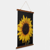 Sonnenblume mit Wassertropfen Tapisserien Wandteppich Mit Holzrahmen (Gewinkelt)