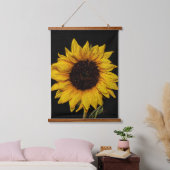Sonnenblume mit Wassertropfen Tapisserien Wandteppich Mit Holzrahmen (Schlafzimmer)