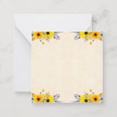 Sonnenblume Mitteilungskarte (Rückseite)