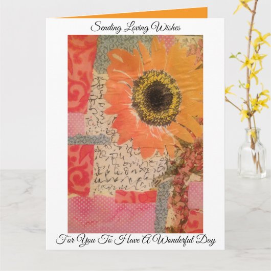 Sonnenblume Mixed Media Karte (Gelbe Blume)