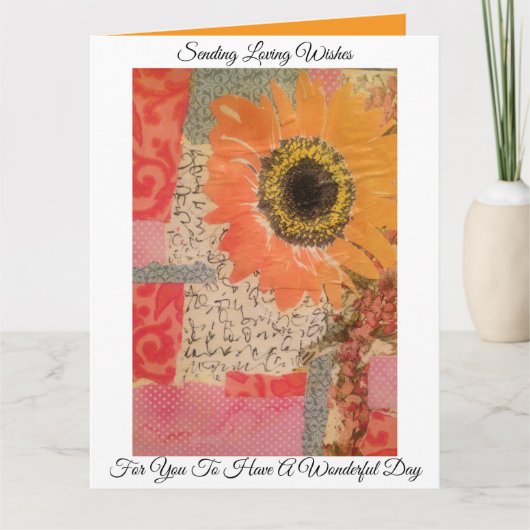 Sonnenblume Mixed Media Karte (Vorderseite)