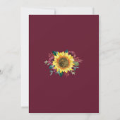 Sonnenblume Moderne geometrische Hochzeit Einladung (Rückseite)