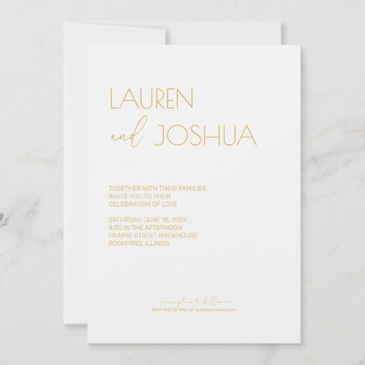 Sonnenblume ・ Moderne Minimalistische Skripthochze Einladung (Vorderseite)