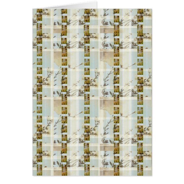 Sonnenblume-Mohnblume Floralplaid Giftcard (Vorne)