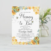 Sonnenblume Mommy to Bee Baby Dusche Einladung (Stehend Vorderseite)