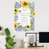 Sonnenblume Mommy to Bee Bumblebee Blue Hydrangeas Poster (Heimbüro)