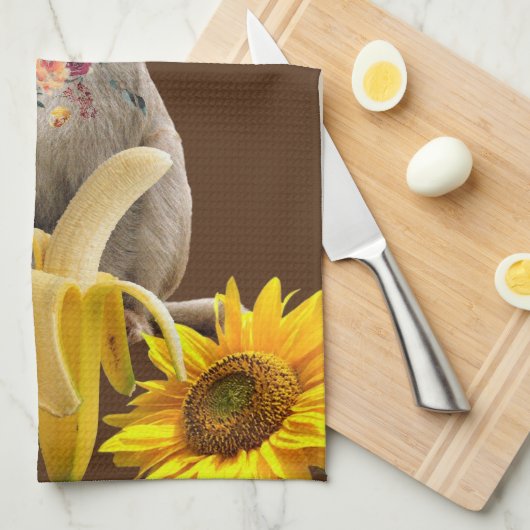Sonnenblume Monkey Küche Handtuch (Viertel Falte)