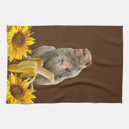 Sonnenblume Monkey Küche Handtuch (Horizontal)