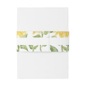 Sonnenblume Monogram Moderne Barnhochzeit Einladungsbanderole (Rückseitenbeispiel)