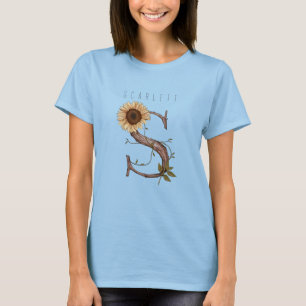 Sonnenblume Monogram 'S' Elegant T-Shirt