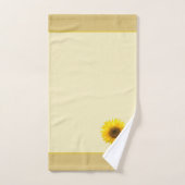 Sonnenblume & Monogramm auf Hellbeige Badhandtuch Set (Handtuch)