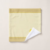 Sonnenblume & Monogramm auf Hellbeige Badhandtuch Set (Waschlappen)