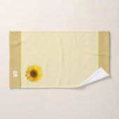 Sonnenblume & Monogramm auf Hellbeige Badhandtuch Set (Handtuch)