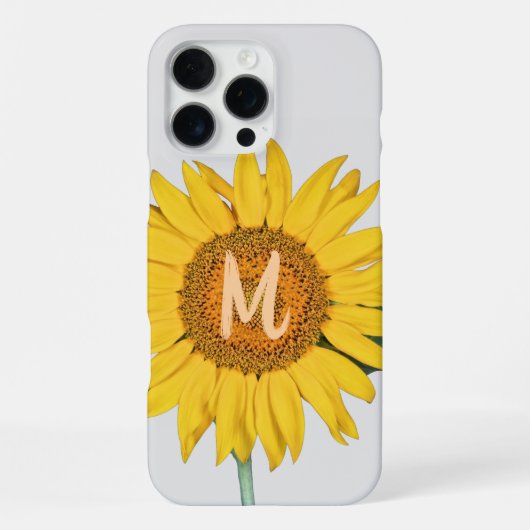 Sonnenblume Monogramm iPhone Hülle (Rückseite)