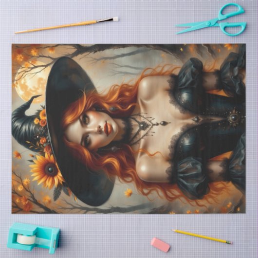 Sonnenblume Moon Witch Fiery Rotes Haar in gotisch Seidenpapier (Basteln)