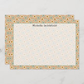 Sonnenblume Mosaik Border Flat Notecard Einladung (Vorne/Hinten)
