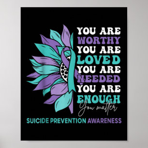 Sonnenblume Motivationsunterstützung Suizidprävent Poster