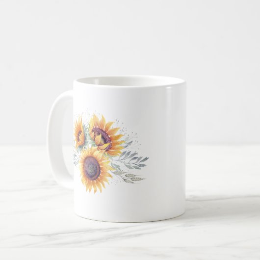 Sonnenblume | Mutter der Braut Kaffeetasse (Vorderseite Links)