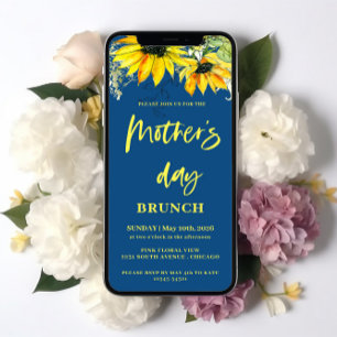 Sonnenblume Mutter Tag Brunch Digital Einladung