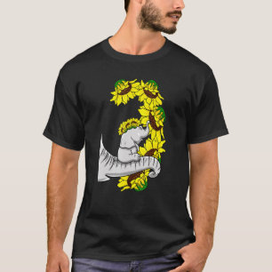 Sonnenblume Mutter und kubisches Elefant Tusker Ti T-Shirt