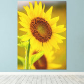 Sonnenblume Nah Leinwanddruck (Insitu (Holzboden))