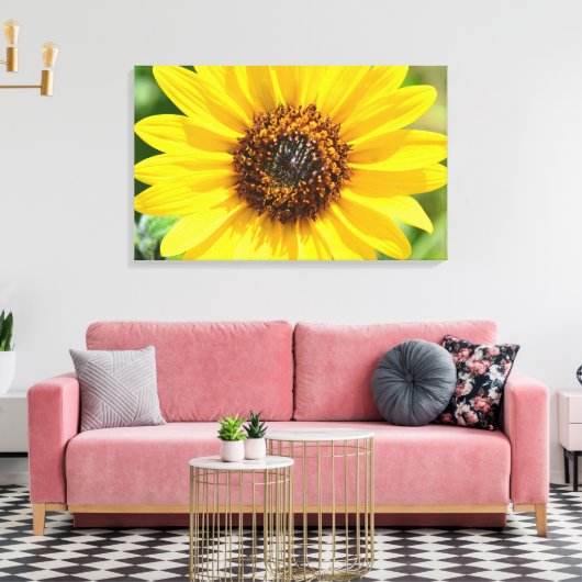 Sonnenblume Nah Up Leinwand (Insitu (Wohnzimmer))