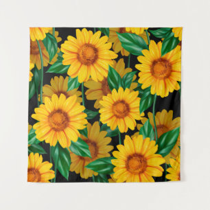 Sonnenblume nahtloses Muster. Hintergrund mit Gelb Wandteppich