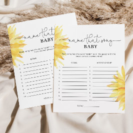 Sonnenblume Name dieses Lied Baby Dusche Spiel