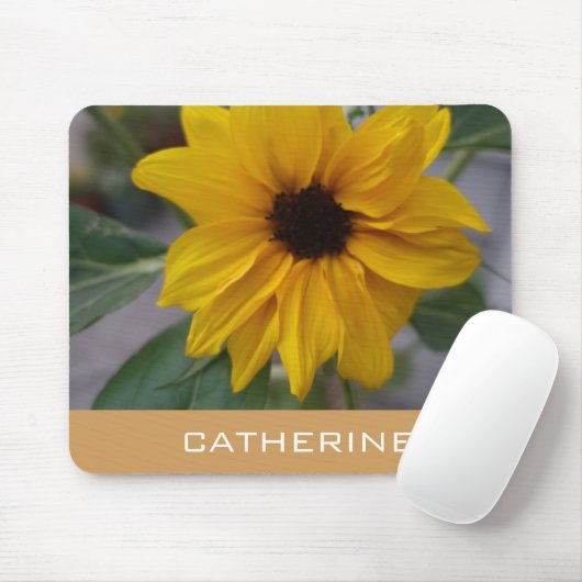 Sonnenblume, Name hinzufügen Mousepad (Mit Mouse)