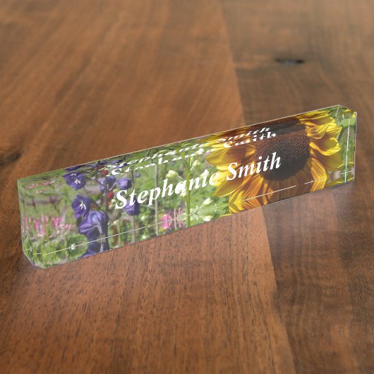 Sonnenblume Namensplakette (Seite)