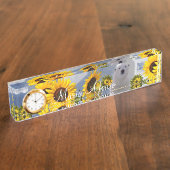 Sonnenblume Namensplakette (Seite)