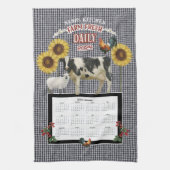 Sonnenblume Nana Rooster Kuh Frische Schwarz-weiß Geschirrtuch (Vertikal)