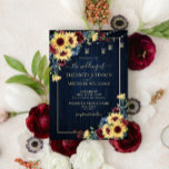 Sonnenblume Navy Blue Burgundy Wood Floral Hochzei Einladung<br><div class="desc">Mit diesem warmen, trendigen Sonnenblumen, marineblauen und bordeauxblauen Blumendesigns, bordeauxfarbenen und marineblauen Holzhintergründen, süßen Streichellichtern und handgeschriebener Schriftzeichen schaffen Sie die perfekte Hochzeitseinladung. Kontaktieren Sie Designer für passende Produkte. Vielen Dank für die Unterstützung unseres kleinen Unternehmens, wir wissen es wirklich zu schätzen! Wir freuen uns sehr, dass Sie dieses Design...</div>
