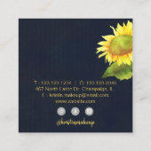 Sonnenblume Navy Blue Makeup Artist Quadratische Visitenkarte (Rückseite)