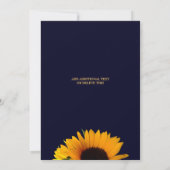 Sonnenblume Navy Blue Virtual Dusche Einladung (Rückseite)