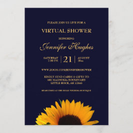Sonnenblume Navy Blue Virtual Dusche Einladung