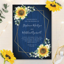 Sonnenblume Navy Blue Wood Geometric Wedding
