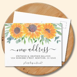 Sonnenblume Neue Adressenverschiebung Ankündigungspostkarte