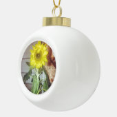 Sonnenblume neun am Nachmittag Keramik Kugel-Ornament (Rechts)