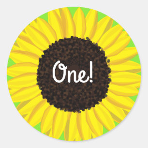 Sonnenblume Niedlich 1. Geburtstag Sticker Siegel