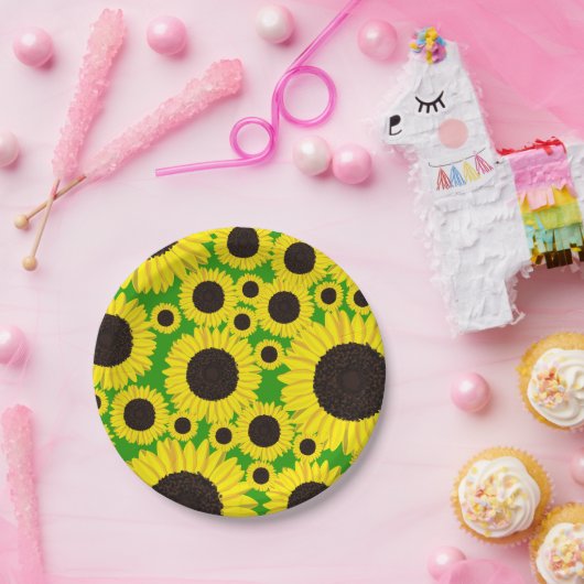 Sonnenblume Niedlich 1. Geburtstag Teller (Party)