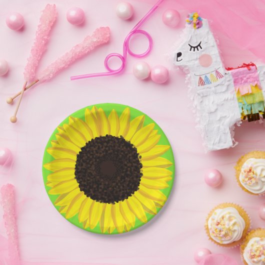 Sonnenblume Niedlich 1. Geburtstag Teller (Party)