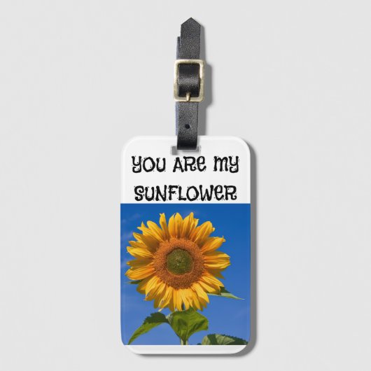 Sonnenblume - Niedlich & stilvoll Öko Frie Gepäckanhänger (Vorderseite Vertikal)