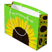 Sonnenblume-niedliche 1. große geschenktüte (Rückseite Schrägansicht)