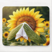 Sonnenblume niest in ein Taschentuch Mousepad (Vorne)