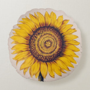 Sonnenblume oder Helianthus Rundes Kissen